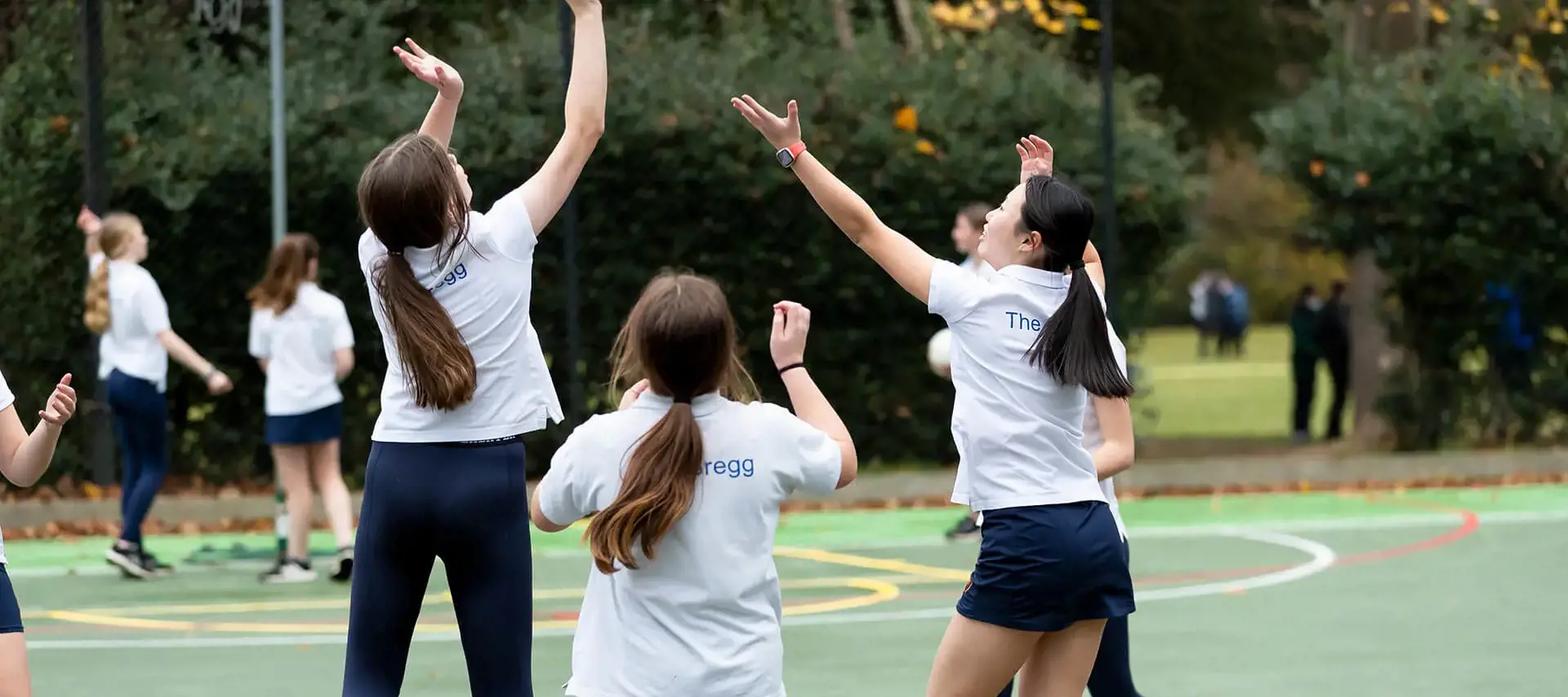 The Gregg School students playing netball