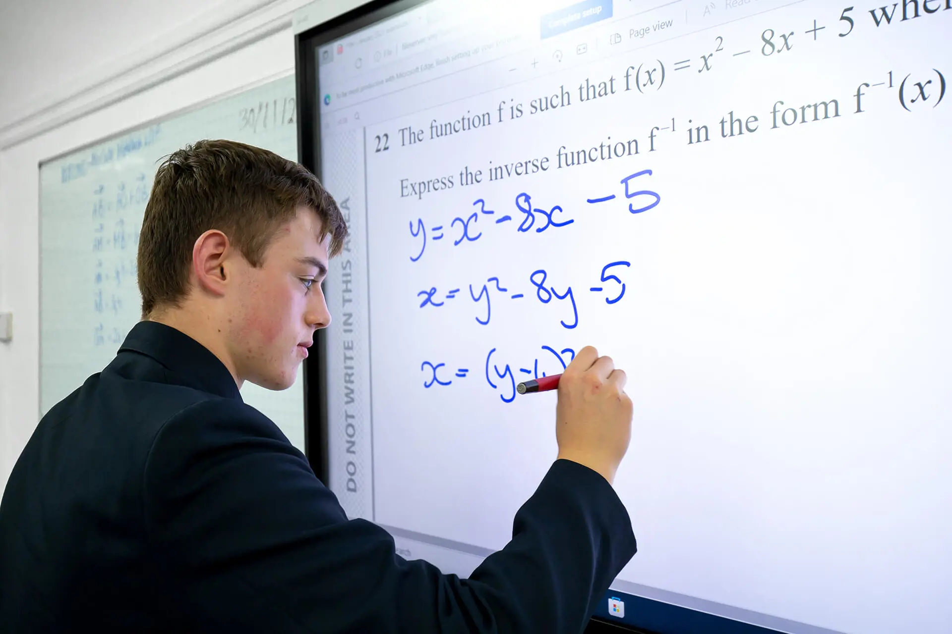 Pupil at The Gregg School working in class